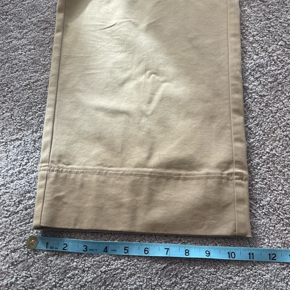 Gant Women's Tan Wide-Leg Cropped Pants, US Size 8, Cotton Blend, Classic Khaki - Picture 13 of 16